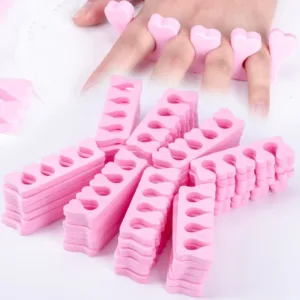 Pink Heart Nail Separators 40pcs